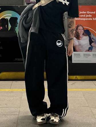 GlobeSwift 男士条纹印花运动裤