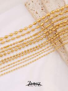 1 件简约不锈钢珠链项链，适合女士、男士和时尚珠球链项链珠宝女孩最好的朋友礼物 - 項鍊 - 查看 4