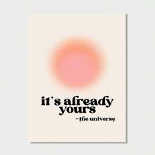 1幅现代励志帆布墙画海报 - 理想的卧室礼物 - 秋季房间装饰，不含画框 - 粉色 - 查看 15