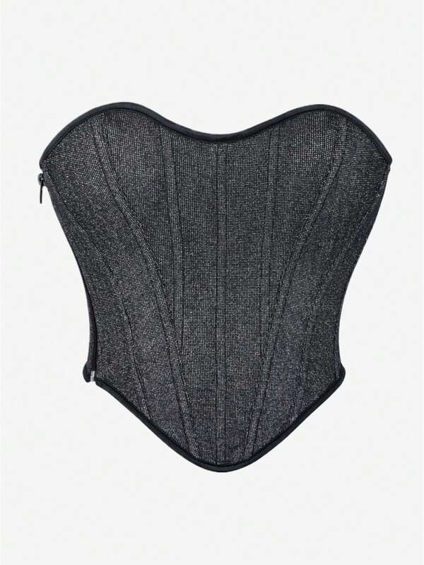 Fashionable Outerwear For Women, Chest-Binding Vest, Waist-Binding Heart-Shaped Waist Belt, Summer Off-Shoulder Corset Top, Suitable For Parties, Festivals, And Daily Wear