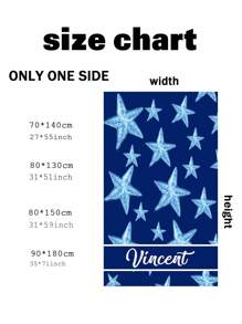 1pc Customized Quick-Dry Beach Towel, Comfortable Sand Beach Towel, Fashionable Pool Towel With Starfish, Cute, Fun, And Lovely Design, Ideal Yoga Mat, Beach Accessories, Perfect Gift For Mother's Day, Birthday, Ren's Day, Father's Day, Graduation, Wedding, House Warming, For Bathroom, Living Room, Bedroom, Home Summer Holiday Bathroom Decor Travel Essentials Travel Accessories Beach Essentials