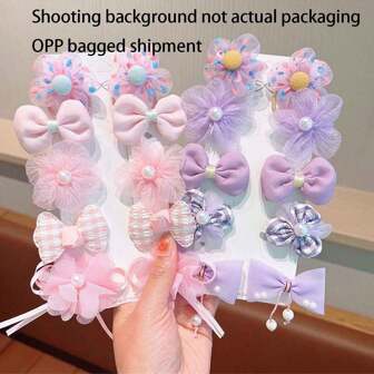 10 pezzi/confezione Fermagli per capelli a fiore in tessuto a farfalla di colore casuale, accessori per capelli da principessa per donne, mollette per capelli, barrette per capelli, articoli scolastici, eleganti, per college, outfit invernali da donna, outfit da vacanza, fiocchi, carini