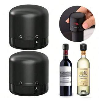 Reusable Wine Stoppers - Keep Your Wine Fresh & Leak-Proof With These Vacuum Preservers, For Restaurant Bar Commercial Use, Household Red Wine Bottle Cap Stopper, Silicone Sealed Champagne Bottle Stopper, Compact Preservation Wine Stopper, Bar Tools, New Vacuum Wine Stoppers For Hotel Reusable Champagne Bottle Stoppers Wine Sealer Cap Set Leak-Proof Preserver For Restaurant, Kitchen Accessory.