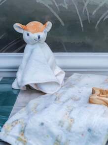 Naninha Para Bebê Fofinha Hipoalérgica Para Menino E Menina Animaizinhos - Bege - Visão 5