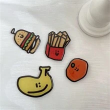 2 件卡通创意薯条/汉堡包/香蕉/橙色设计气囊支架，滴胶懒散桌面支架，完美的手机礼品，兼容 、Android 手机，生日、家庭、朋友的礼物，推拉式手机握把，手机支架，手机配件 - 彩色 - 查看 9
