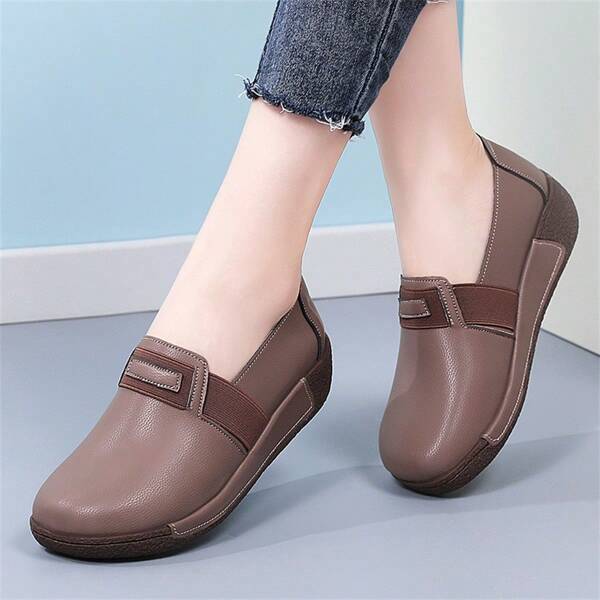 Zapatos de plataforma con suela gruesa para mujer, mocasines casuales, zapatos blandos para madres de mediana edad y adultas mayores, zapatos holgados
