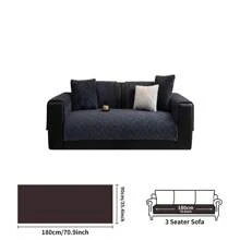 1pc Cream-Colored Plush Sofa Cover, Non-Slip Sofa Pad For Home Use In Autumn/Winter, Pet-Friendly Sofa Protector, Suitable For Bedroom, Living Room, Office, Home Decor