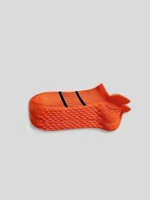 7 pares de meias esportivas femininas, meias curtas com padrão listrado decotado, meias de corrida com amortecimento respirável e absorvente de choque, para academia