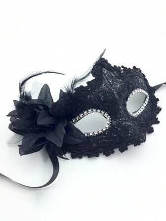 1pc Women's Multi-Color Floral Party Masquerade Mask, Fashionable Half Face Mask Prop For Parties, Celebrations, Performances, Fits Various Holidays And Events