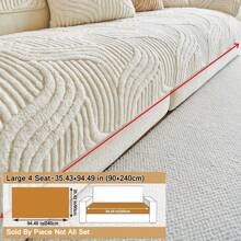 1 件奢华风格高端防滑宠物友好型毛绒沙发套，秋冬新款直线一体式柔软舒适沙发垫 - 彩色 - 查看 25