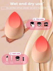 4PCS Makeup Sponge,Suitable For Cream & Powder Concealer, Loose Powder Makeup Applicator - Multicolor - View 4