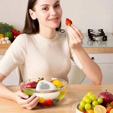 1pc Fruit And Vegetable Wash Machine White Portable Fruit Cleaner Purifier For Fruit,Rice,Bean - White - View 7