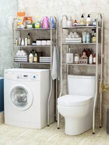 Scaffale a 3 ripiani in acciaio inossidabile per il bagno, scaffale per lavatrice a più livelli, organizzatore magico per il bagno, decorazione estiva per la casa e il ritorno a scuola