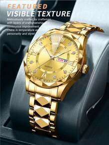 OLEVS. BINBOND 男士手表奢华时尚商务手表男士防水星期日期时钟夜光不锈钢运动手表男士石英腕表 - 均碼 - 查看 7