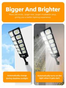 8000W 太阳能户外路灯 - 6500K 太阳能停车场灯商业黄昏到黎明，双排 12 格 504 LED 庭院壁灯，重型分体式 LED 太阳能路灯遥控器，庭院/车道太阳能路灯人体感应路灯，超亮自动感应太阳能路灯适用于街道、庭院、车库入口等。