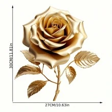 1pc Golden Rose Creative Toilet Sticker, Self-Adhesive Bathroom Home Decor Wall Sticker, Door Sticker, Refrigerator Sticker, Window Sticker, Toilet Sticker, Beautiful Home Decor, Room Decor, Beautify Your Home Bathroom Decor Summer