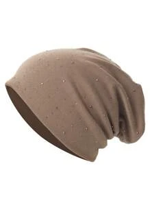 1 件女士休闲水钻装饰纯色弹力便帽，百搭时尚 - 多色 - 查看 20