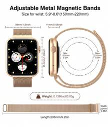 EarlySincere Smart Watches For Women (Answer/Make Calls), 1.9" HD Full Touch Screen, Fitness Tracker With Heart Rate Blood Oxygen Sleep Monitor, IP67 Waterproof Smartwatch For Android IOS - Hoa hồng vàng - Xem 2