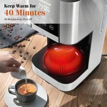 Aigostar Filter Coffee Machine With LED Touch Screen, 1.5L Programmable Coffee Maker With 24H Timer,Strong Brewing, Anti Drip Function, Keep Warm, Auto Clean, Stainless Steel, 1000W - Cora - UK Plug(220-240V) - View 5
