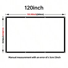 100/120/150 Inch Projector Screen,16:9 HD Foldable Portable Projector Screen,Support Double-Sided Projection,Fabric Wrinkle Resistance And Washable Suitable For Camping/Outdoor/Party/Gaming/Home Theater.Fabric Is Not Thick. - White - View 4