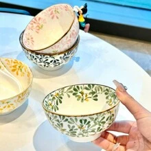 4 件/套 - 4.5 英寸陶瓷碗，适用于意大利面、沙拉、甜点、汤、水果、开胃菜，适用于火锅、野餐、露营、烧烤、冷盘、多用途厨房厨具、洗碗机和烤箱友好型、学校用品 - 彩色 - 查看 10