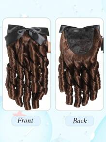 Perücken Pferdeschwanz Retro Prinzessin lockiger Pferdeschwanz mit Schleife Haaraccessoires Perücke Haarverlängerungen synthetische Haarverlängerungen Pferdeschwanz geeignet für Frauen