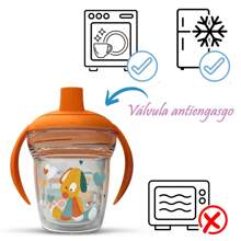 Baby Toddler Transition Cup With Handle 170 Ml Anti-Choke Valve Rigid Spout - trái cam - Xem 3