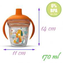 Baby Toddler Transition Cup With Handle 170 Ml Anti-Choke Valve Rigid Spout - trái cam - Xem 4