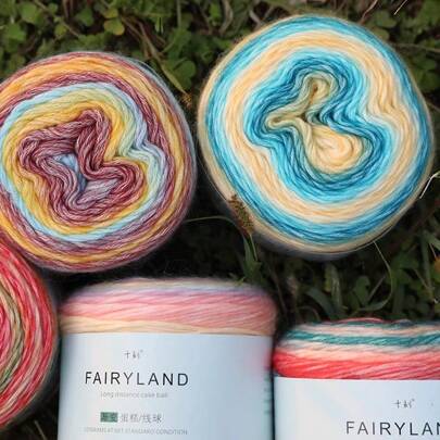 1 捆彩色纱线，腈纶 30.00%，针织 10.00%，适用于 DIY 针织和钩编毛衣和围巾，100g/件