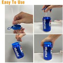 Coperchi per lattine di bibite, cannucce in silicone per lattine di bibite, riutilizzabili, adatti per lattine di bevande standard, birra, succhi, bibite, compatibili con lattine di bibite standard