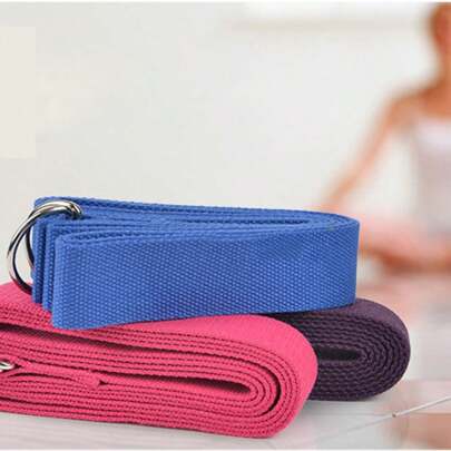 1 pieza Banda de resistencia de yoga con anillo en D de metal, apta para pilates, entrenamiento, acondicionamiento físico, estiramiento