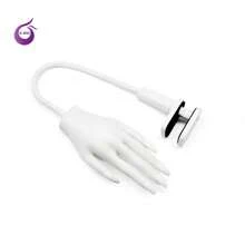 1 Peça Mão de Prática + 50 Unhas Postiças para Unhas Acrílicas, Mão de Prática em Silicone para Unhas, Dicas de Unhas Nunca Caem, Manequim de Mão Falsa para Prática de Unhas, Mão de Manequim de Prática Flexível com 100 Peças de Dicas de Unhas
