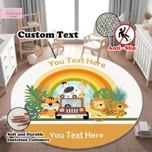1pc 4 Sizes Customized Custom Rugs Carpet Rugs For Bed Room Rugs Living Room Door Mat Bedroom Rug Carpet For Living Room Cute Little Animal Round Rug Bedroom Rug Imitation Cashmere Living - Multicolor - View 2