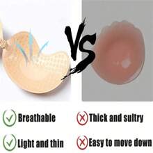 New Invisible Push-Up Bra, Backless Strapless Seamless Front Closure Bra, Women Silicone Self-Adhesive Material, Beach Essential, Beach Accessories, Pool Floats, Beach Essentials - Skin Color Bra Patch - View 4