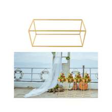 4x Gold Blumenständer Metall Bodenständer Metal Säule Stand Hochzeit Venue Dekor - Gold - Übersicht 3