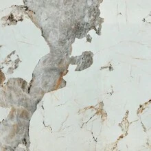 A Modern Minimalist Dining Table. Imitation Marbled Glass Tabletop. Gold MDF Table Legs For Kitchen And Living Room - 黃金如圖 - 查看 13