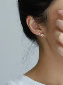 1 Paar S925 Sterling Silber vergoldet 14K Gold asymmetrische Ohrstecker in Wassertropfenform mit glänzender Oberfläche, Schmuckgeschenk für den täglichen Gebrauch für Frauen, Freunde, Schulkameraden