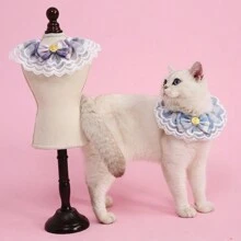 Obroża dla kota z koronką, ręcznik do śliny dla psa, obroża dla kota i psa, brytyjska krótka obroża dla lalek, pasterski sprzęt dla zwierząt, Boże Narodzenie, ozdoby świąteczne