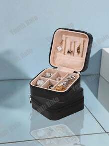 Portagioie portatile, piccolo portagioie, organizer per gioielli semplice per donna, organizer da viaggio, elegante mini scatola contenitore, custodia con cerniera per orecchini da viaggio, accessori da viaggio estivi, vacanza, accessori per il bagno di casa, organizer per il trucco per le vacanze, accessori per il bagno, per il ritorno a scuola