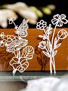 MOCARD 10 unidades/pacote de papel para scrapbooking com tema floral e planta oca, material de decoração faça você mesmo, presentes de feriado, suprimentos para colagem feitos à mão, planejamento de scrapbook personalizado, papelaria escolar criativa