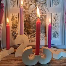 4 Peças Molde de Silicone com Número de 1 a 4, Molde de Fundição, Número 1, 2, 3, 4, Molde de Concreto para Fundição de Porta-Velas - Perfeito para Decoração de Feriados