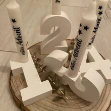 4 Peças Molde de Silicone com Número de 1 a 4, Molde de Fundição, Número 1, 2, 3, 4, Molde de Concreto para Fundição de Porta-Velas - Perfeito para Decoração de Feriados