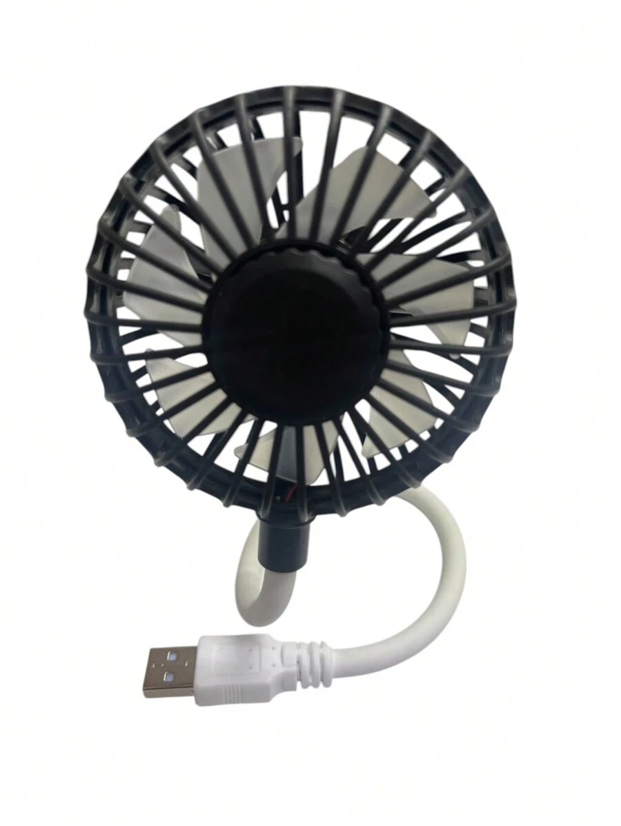 ventilador con luz (Rotación de 360* grados)de USB   para auto, computadora, power bank ,cargador - Negro - Ver 1