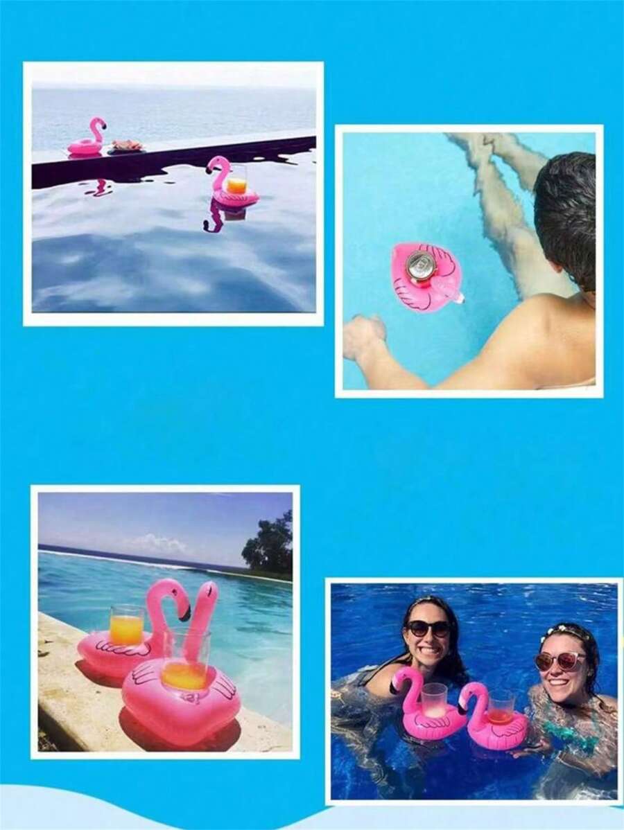 Inflatable Flamingo Cup Holder Float, Perfect Pool Party Accessories To
