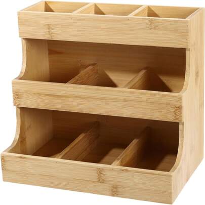 SENDERPICK Teebox Teebeutel zer, 9 FächerTeebeutel Aufbewahrungsbox,Teekiste für Teebeute, Kaffee & Teebeutel zer,Kitchen Storage,Aufbewahrungsbox