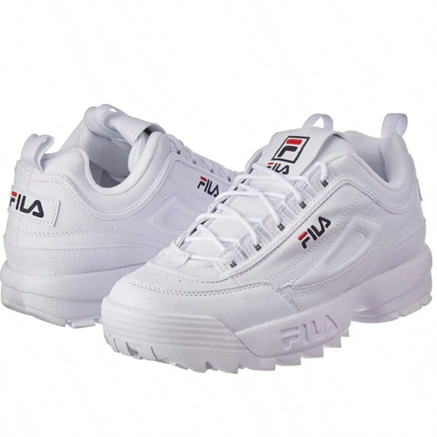 FILA Disruptor II(小童款/大童款)白色/豌豆大衣/虛擬紅色 - 紅白色 - 查看 1