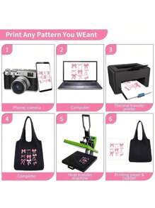 2/4/6/8/10/12/14/16/18/20 chiếc Túi xách vải canvas đen, đơn giản và thanh lịch, Túi quà cưới phù dâu được cá nhân hóa, Túi đựng đồ du lịch đơn giản, Túi tote thăng hoa - màu đen - Xem 3