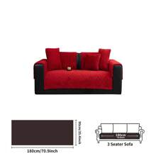 1pc Cream-Colored Plush Sofa Cover, Non-Slip Sofa Pad For Home Use In Autumn/Winter, Pet-Friendly Sofa Protector, Suitable For Bedroom, Living Room, Office, Home Decor