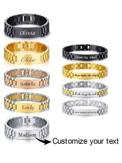 1 st. casual armband i rostfritt stål, graverad presentask för jul, födelsedag - lämplig för män, make, pappa, pojkvän, familj, vänner, examen, årsdag, skolmaterial, tillbaka till skolan, skolpresent, för kontoret, för skolan, för klassrummet, för kollega, för studentrum, högstadieelever, mellanstadieelever, andraårselever, årskurs 1, casual, perfekta presenter till honom, perfekta presenter till henne, henne, pojkvän, flickvän, pappa, mamma, familj, vänner, för födelsedagar, för examen, för balen, för fest