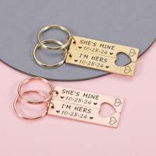 Custom Couple Keychain Personalized Gift For Boyfriend Girlfriend Matching Keychains Anniversary Gifts For Boyfriend Valentine's Day Gifts - Multicolor - View 5